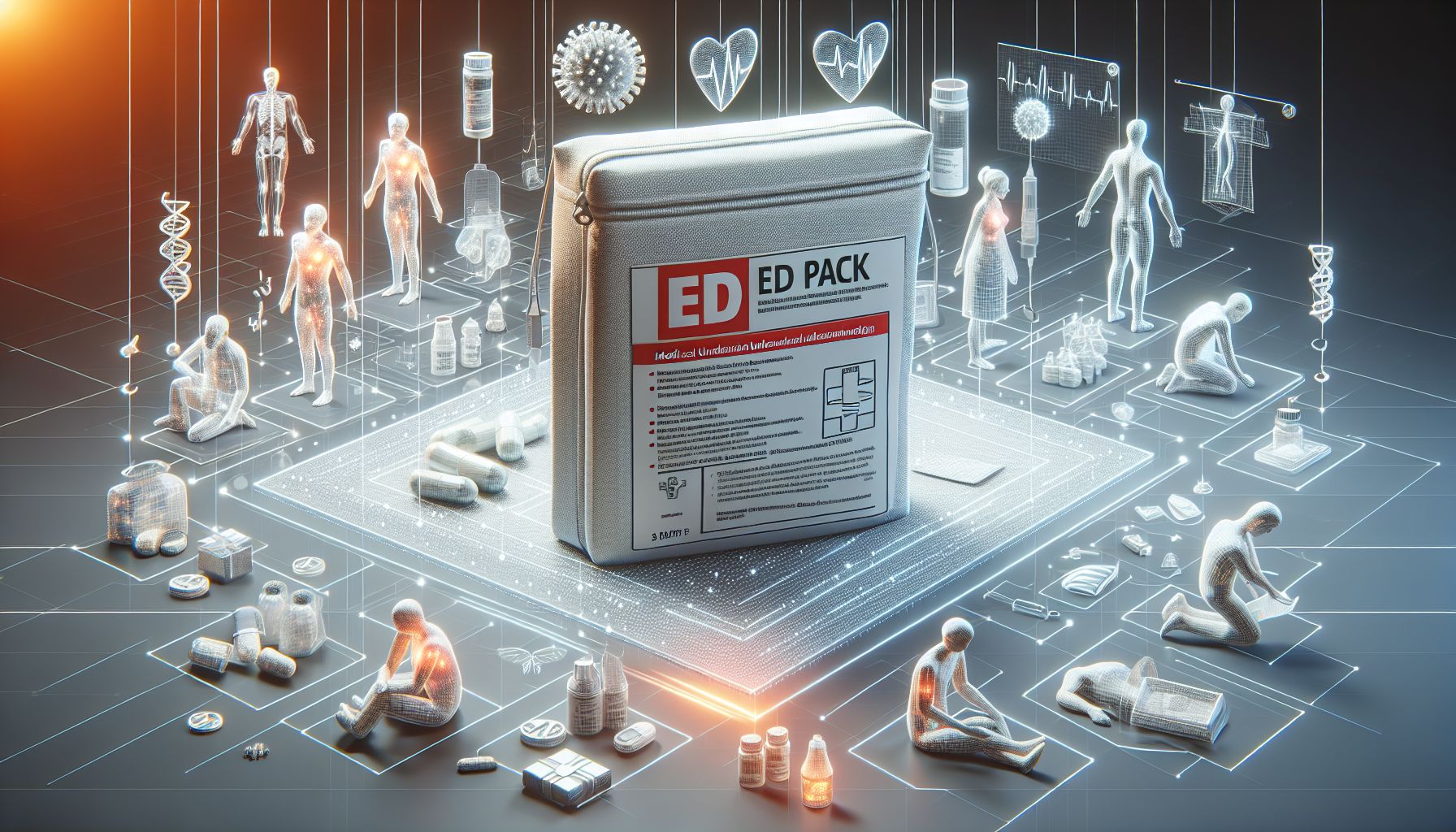 Image of ED Packs with pills and medical information